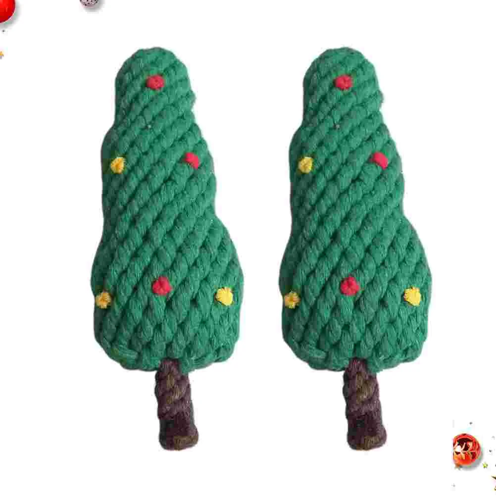 

2pcs Christmas Tree Shape Dog Toy Funny Dog Chewing Toys Pet Toys Dog Puppy Bite Toys Pets Supplies for Home Shop