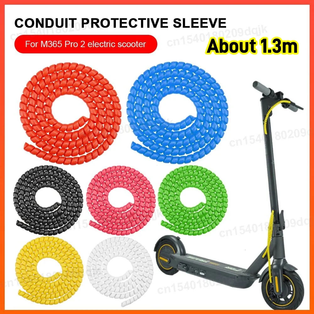 Cubierta de Cable de bobinado en espiral de línea de 1,3 m, cubiertas protectoras de línea de patinete eléctrico Universal, resistentes al desgaste para M365 PRO 2
