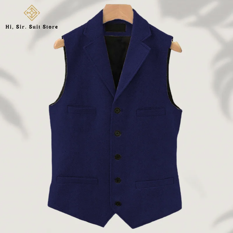 メンズヴィンテージベストウールツイードカジュアルブリティッシュスタイルビジネススーツベスト冬ベストヘリンボーン柄エレガントジレ男性