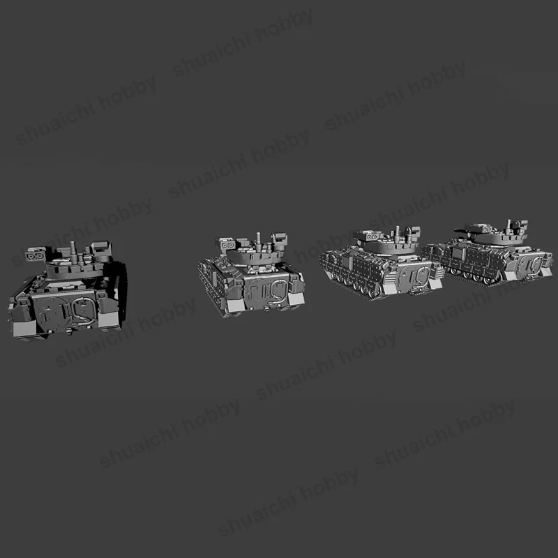 1Set 1/700 Scale M2A3/M3A2 Model Infantry Fighting Vehicle Kit Simulation Tracked Army Battle Vehicles DIY Resin Ornaments