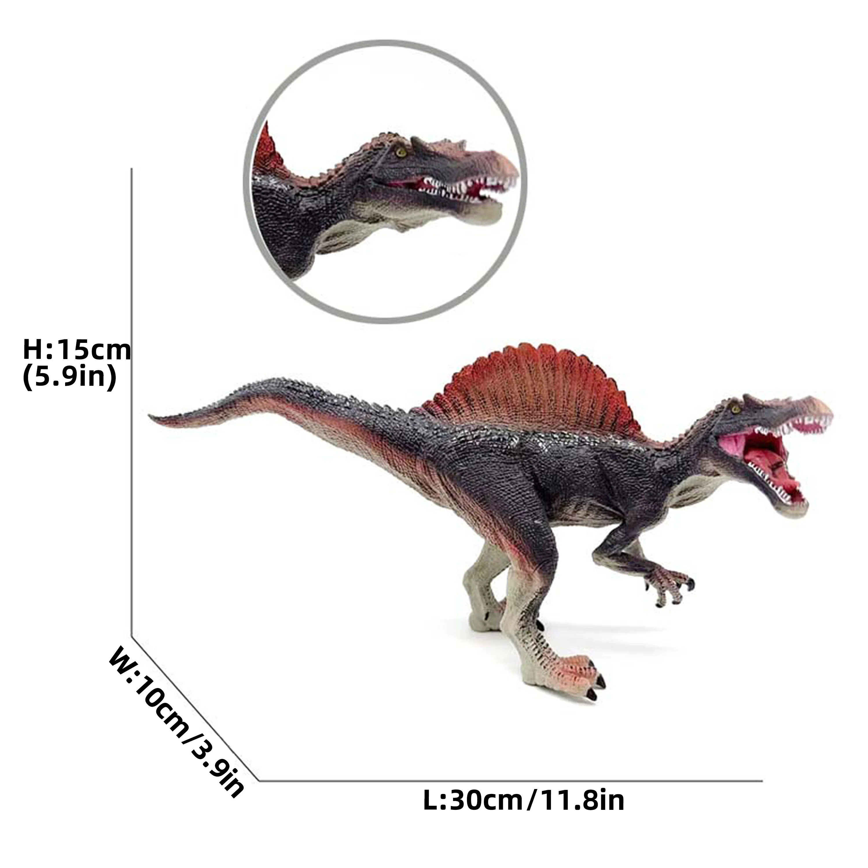 Jurassic Park MovieJurassic Red Spinosaurus Super realistic Static Model Animal DecorationCollect Halloween ChristmaGift KidsToy