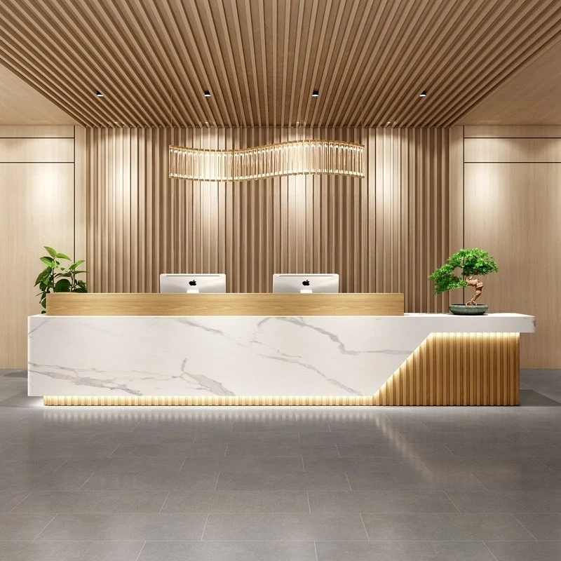 Company reception desk Simple modern beauty salon Hotel club Training institution