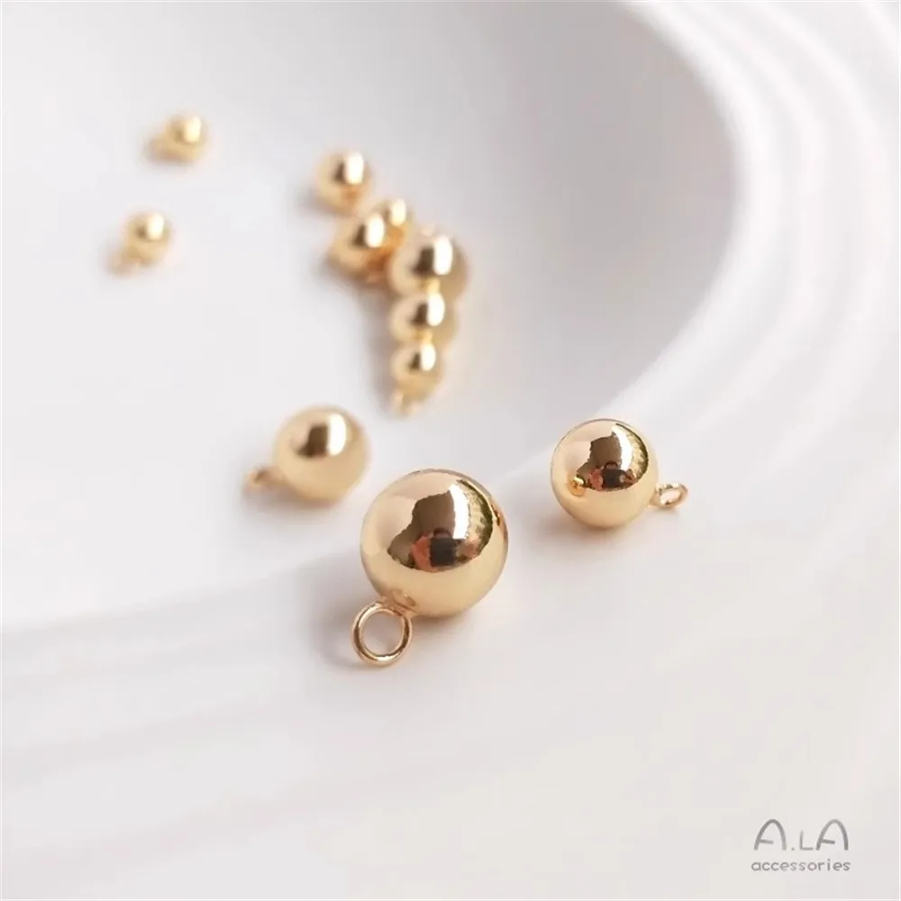 

14K Gold Color Preservation Hollow Hanging Bead Ball Round Bead Small Pendant Diy Bracelet Jewelry Earrings Pendant Accessories