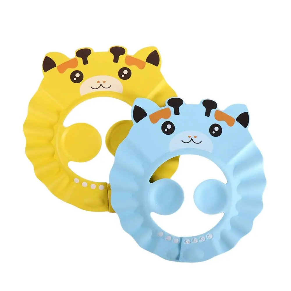 Safe Soft Protect Eye Cartoon Ear Protection Toddler Hair Wash Hat Shampoo Cap Head Cover Baby Bath Hat Bath Visor Hat