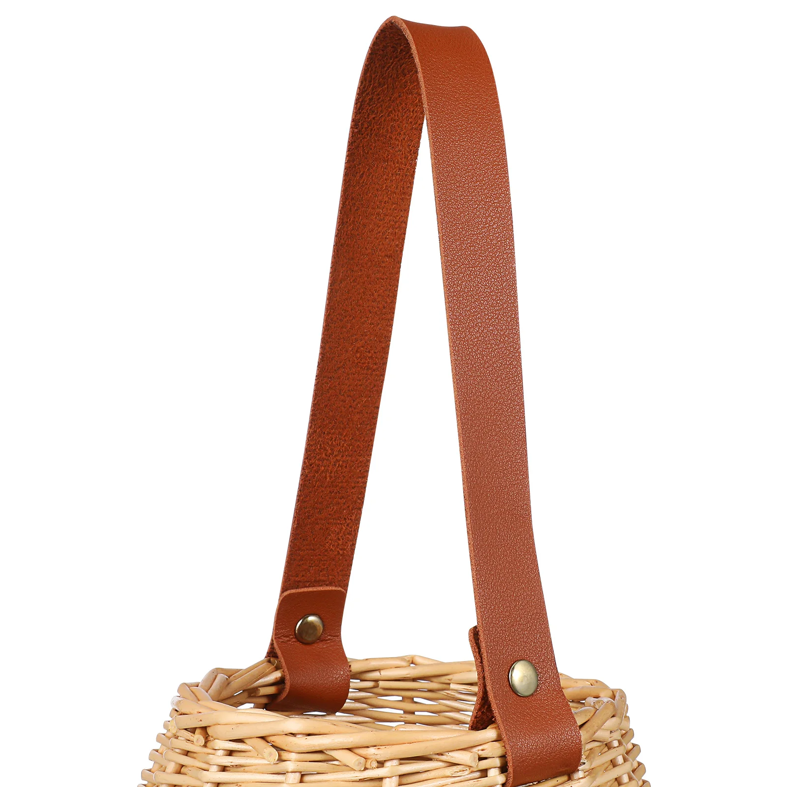 

Wicker Hand Basket Boho Style Rope Handle Flower Girl Wedding Decorative Storage Baskets Natural Weaving Texture