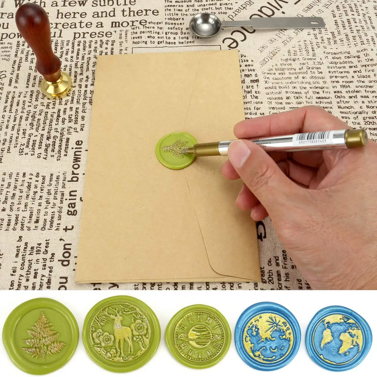 4pcs/set Sealing Wax Stamp Mark Pen Color Gold Silver for DIY Envelope Invitation Signature Graffiti Art Crafting 2024 Hot Sale