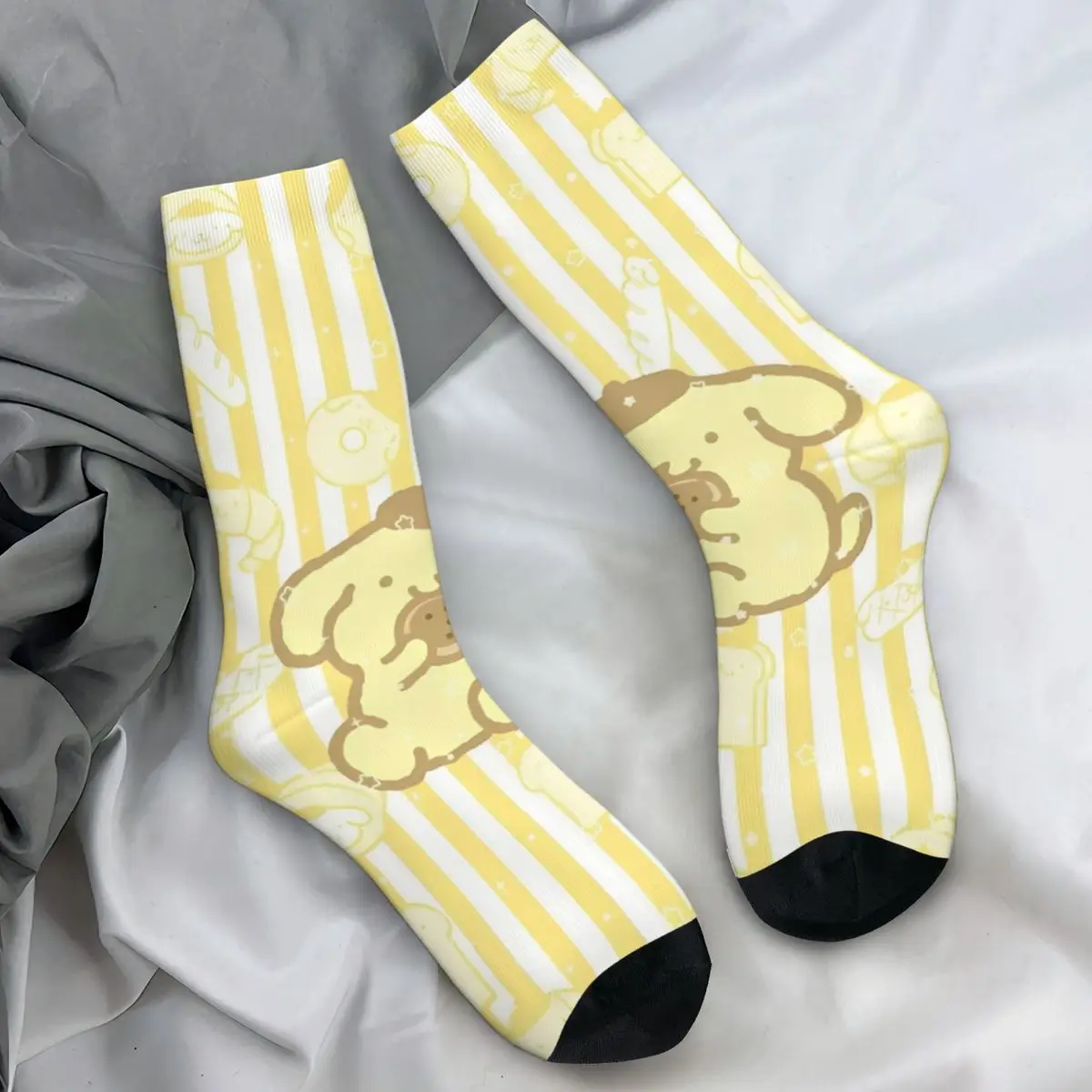 Pom Pom stoking Purin pria, kaus kaki pola kasual Anti selip, kaus kaki olahraga Lari, kaus kaki lembut Medium