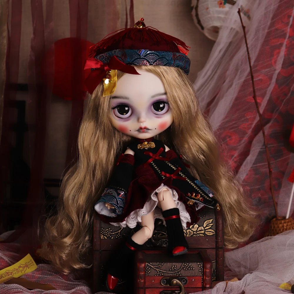 

ICY DBS Blyth Кукла Темная Готика Зомби Ручная Роспись Макияж Династия Цин Фильм Ужасов Платье 30 см Кукла Девушка Фестиваль Подарок На День Рождения