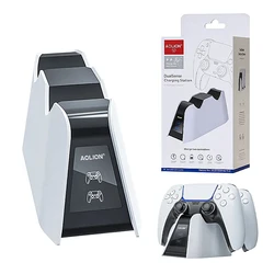 Aolion ที่ชาร์จความเร็วสูงคู่สำหรับแท่นชาร์จคอนโทรลเลอร์สำหรับ PlayStation 5แท่นชาร์จพร้อมไฟ LED สำหรับแพดเกม PS5