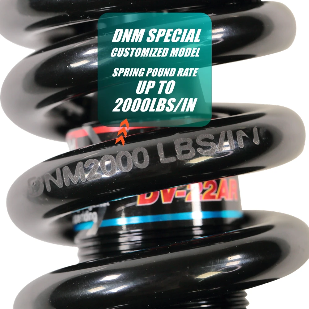 DNM 125MM 2000LBS/IN Variable Damping Shock Absorber for Electric Scooter VSETT 10+ IO HAWK ZERO 8X KUGOO LX10 KAABO MANTIS KING