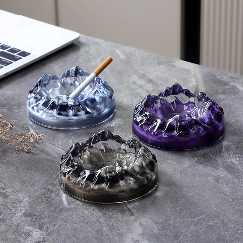 

Creative Glass Ashtray, Desktop Ashtray Storage Ornament Home & Office Ashtray High-end Light Luxury Gift - Smoking Accessories