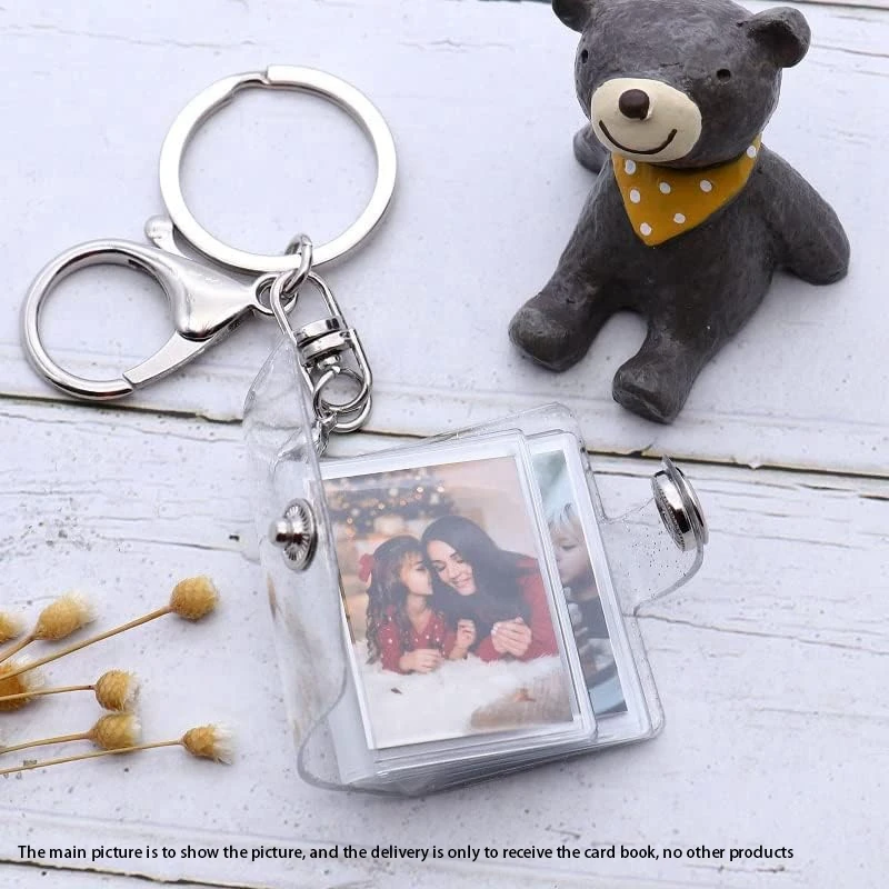 1 Piece Mini Small Photo Album Keychain 16 Pictures Book Holder Keyringv DIY Gifts For Boyfriend Girlfriend