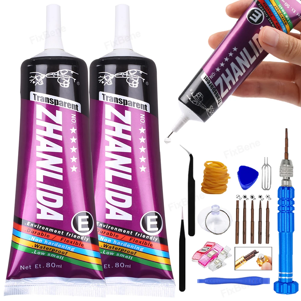 Professional Phone Screen Glue Back Cover Display Repair Kit Strong Contact Adhesive Zhanlida Acrylic Metal Stone Jewelry Fabric