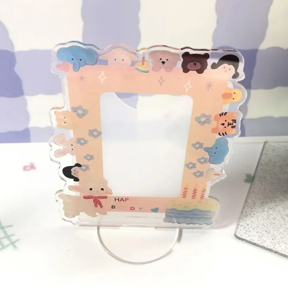 Sign Stand Ornament  Pretty Irregular Shapes Smooth Surface  3 Inch Cat Surrounding Photocard Display Stand Household Use