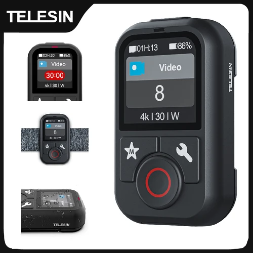 TELESIN-Control remoto Bluetooth resistente al agua para GoPro Hero 13, 12, 11, 10, 9, 8 Max, con correa para muñeca, accesorios para Cámara de Acción