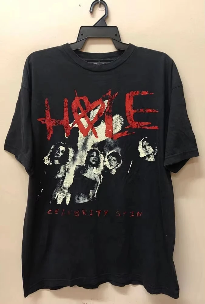 Hot Hole Live Through This Graphic Print T-shirt Mem Women Crewneck Cotton Short Sleeve Loose Casual Oversize Top Summer New Tee