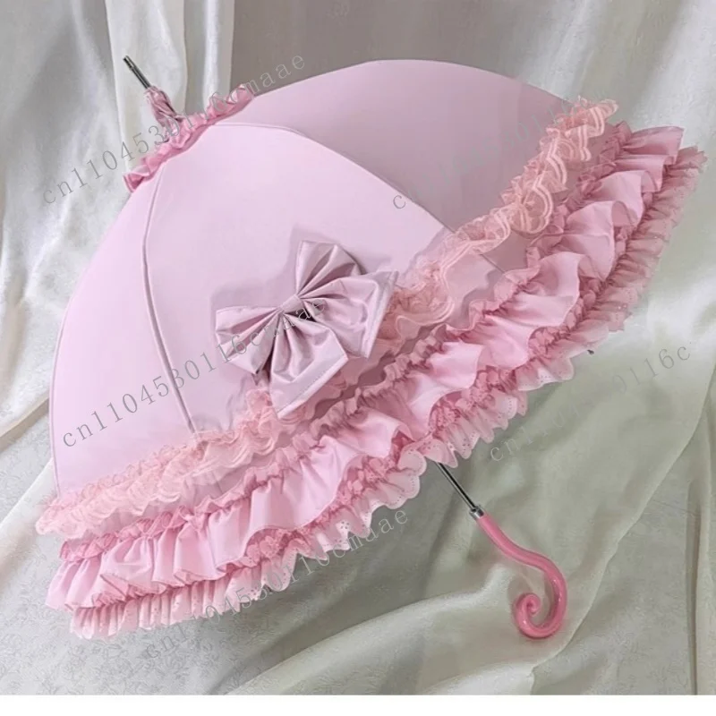 Pagoda Lace Colored Glue Sunscreen Umbrella for Ladies - A High-Value Accessory for Lolita, Flower, and Wedding Photography
