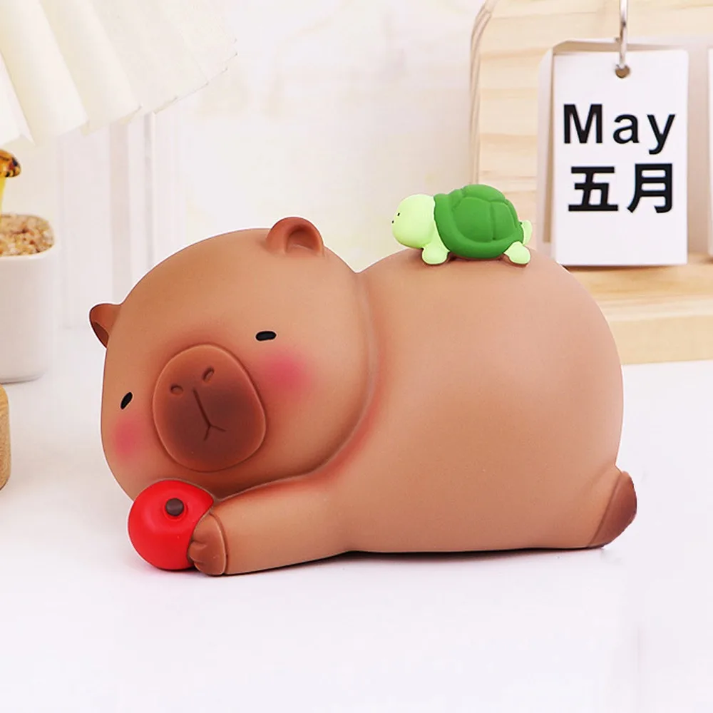 Réservoir d'épargne Capybara tirelire modèle décoratif Capybara tirelires dessin animé à collectionner Capybara enfants boîte de rangement pièces de monnaie argent