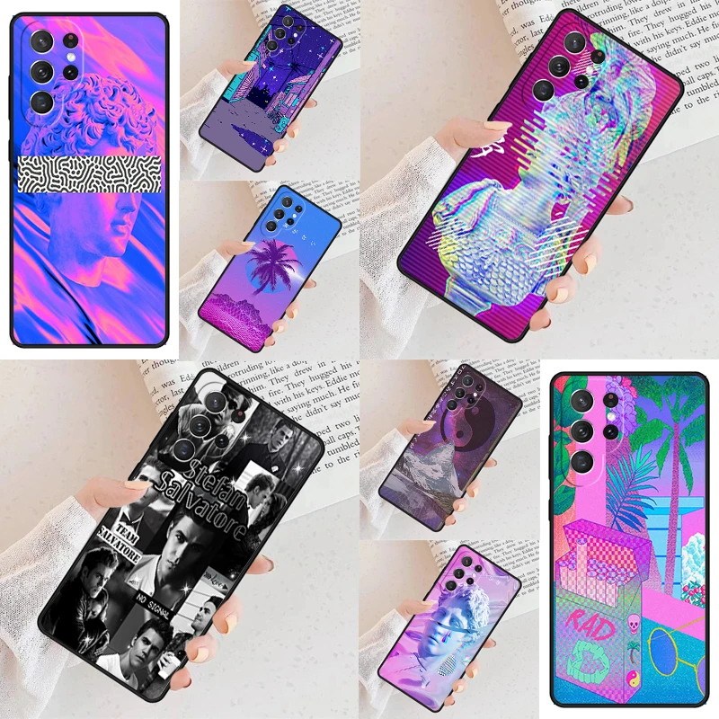 Vaporwave Aesthetic Art Phone Case For Samsung Galaxy S24 S23 S22 S21 Ultra S10 Note 10 Pro S20 Plus FE S9 S8 Cover