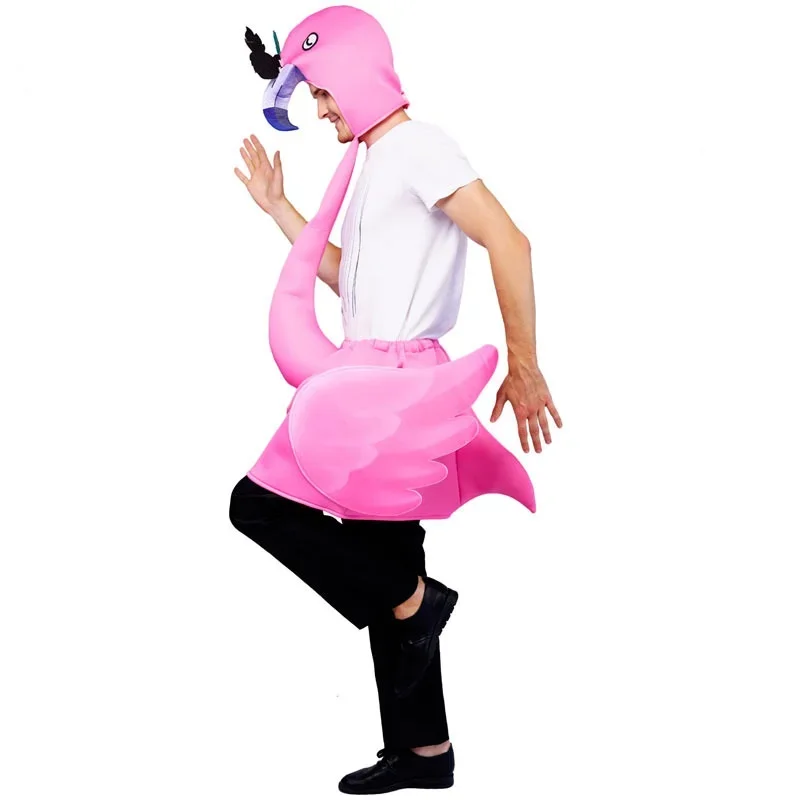 

Unisex Adult Halloween Christmas Carnival Party Men's Pink Flamingo Costume Role-play Funny Outfit