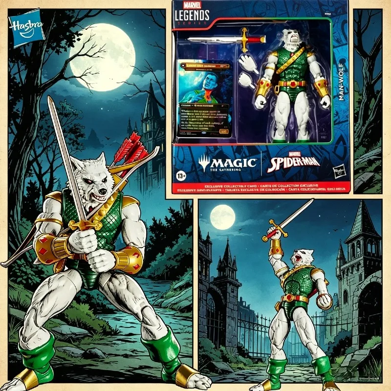 

【IN STOCK】Hasbro Marvel Legends Series Magic: The Gathering Man-Wolf 15cm Action Figure Original Collectible Model Ornament Gift