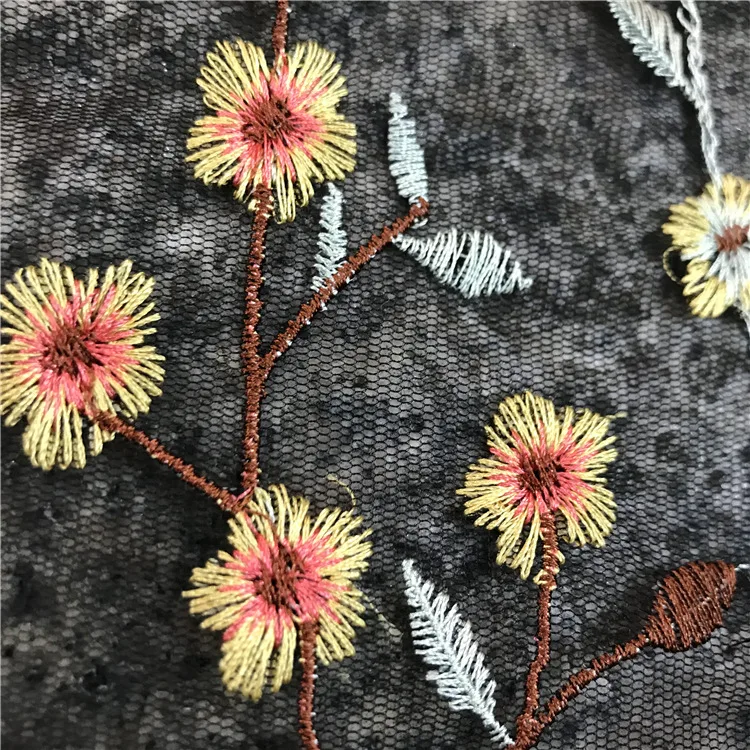 Высококачественное французское многоцветное кружево с вышивкой, модная африканская кружевная ткань с большими водными растениями, шитье ткани