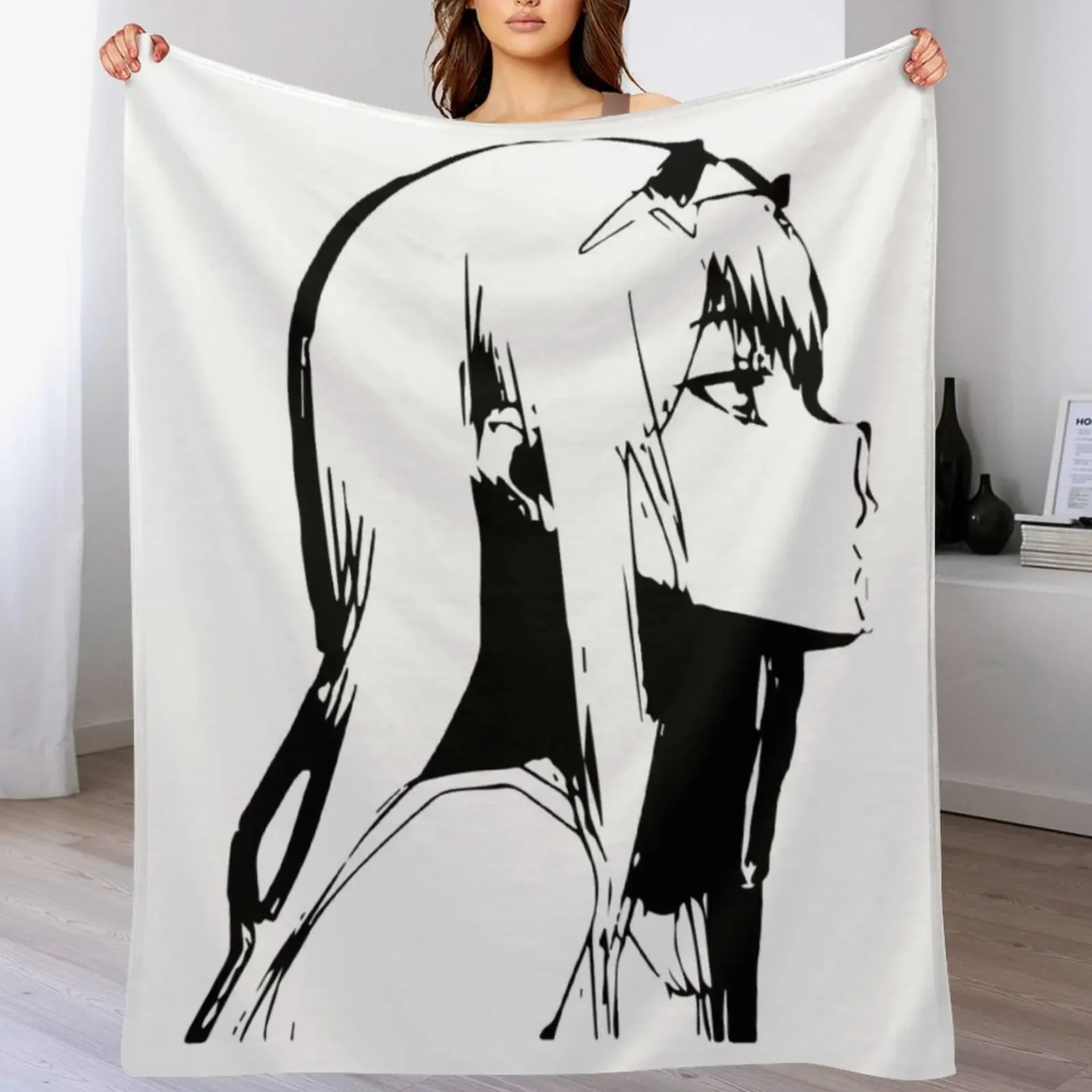 

Darling in the Franxx - Zero Two Throw Blanket Soft Plush Plaid Sofas Soft Big Large Blankets