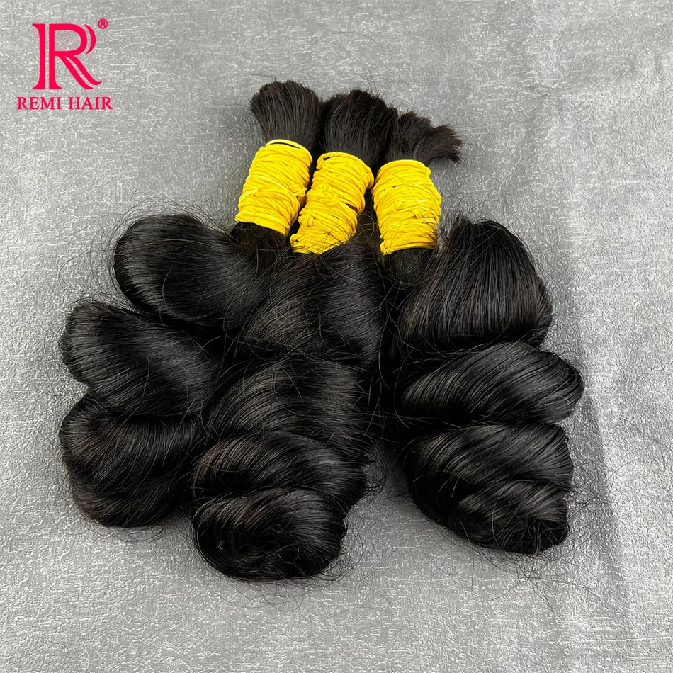 No Weft Real Human Hair Bulk Natural Color Crochet Hair Curly Human Hair Braiding Extensions Weaving Hair for Women