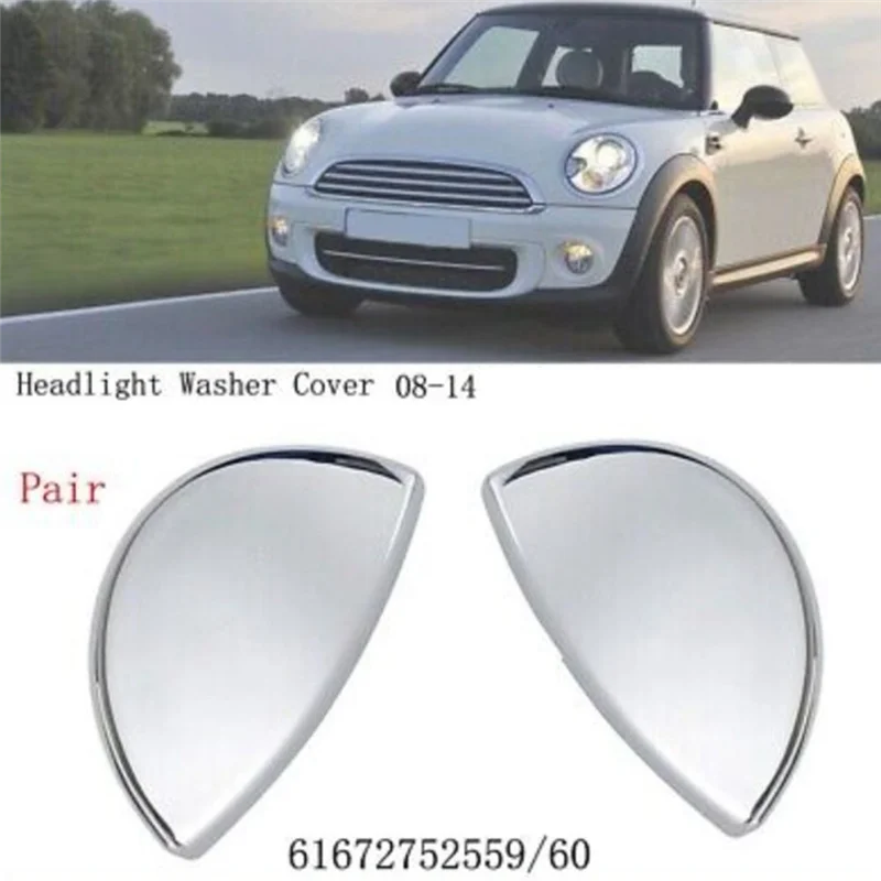 Left+ Right Headlight Washer Cover 61672752559/60 for BMW Mini Cooper,2008-2014