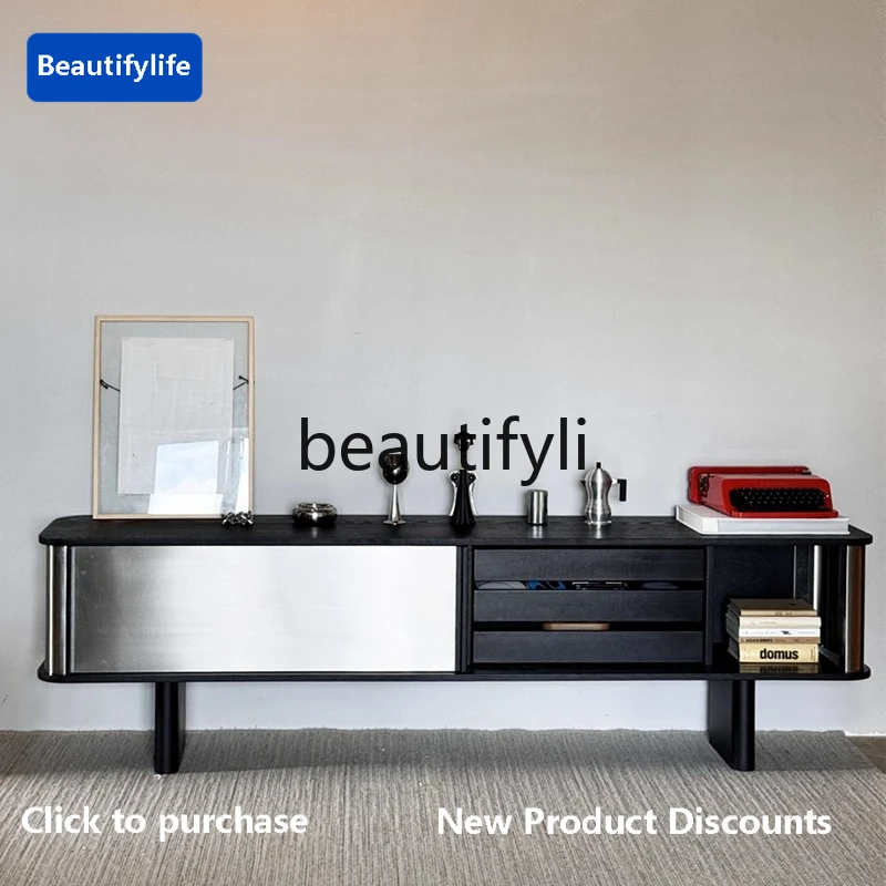

New Minimalist Home Simple Stainless Steel Metal Extra Long TV Cabinet