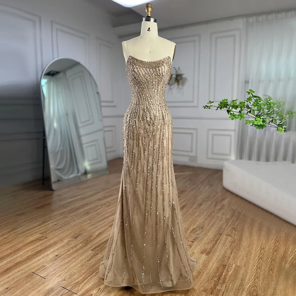 luxury evening dresses dubai Selinadress A line Dubai Luxury Long Sleeve Rhinestone Prom Dress Formal  Evening Gowns SC055