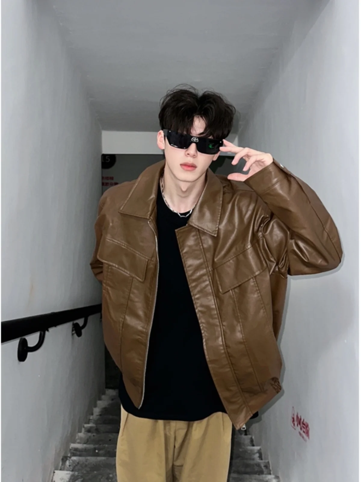 

Мужская ретро-куртка Cleanfit из искусственной кожи в американском стиле, универсальная верхняя одежда для весны, осени и зимы, повседневная модная модель