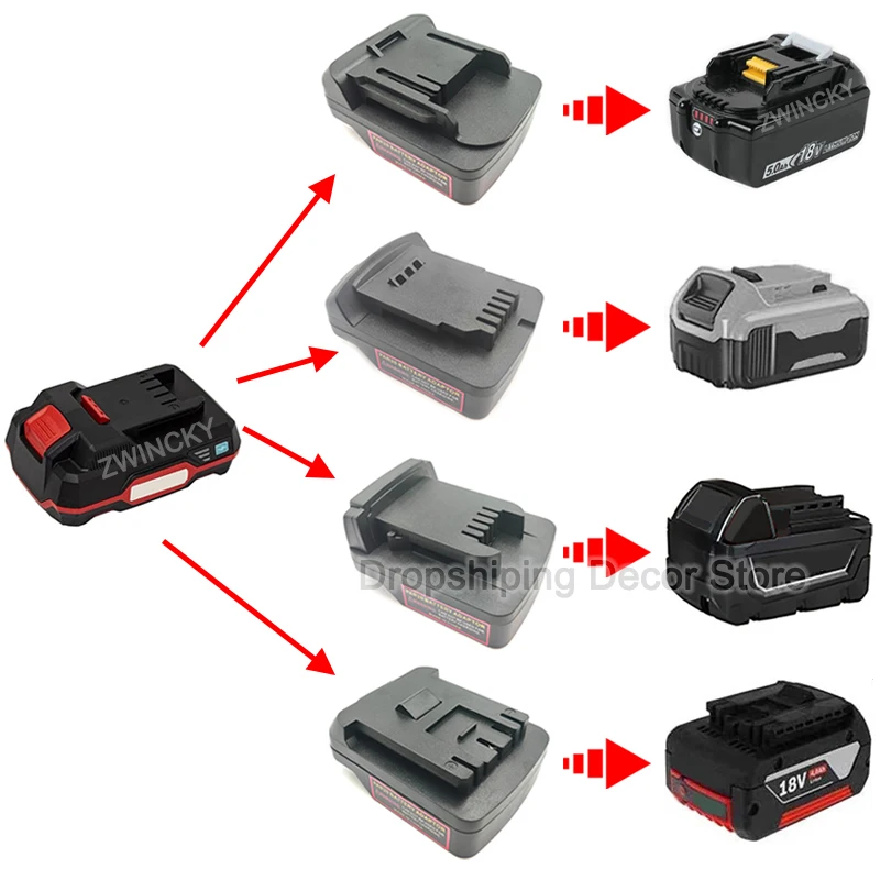 Adaptateur de batterie pour batterie au lithium Parkside X20V Team vers outils électriques Makita/Dewal/Milwaukee/Bosch 18V, accessoires