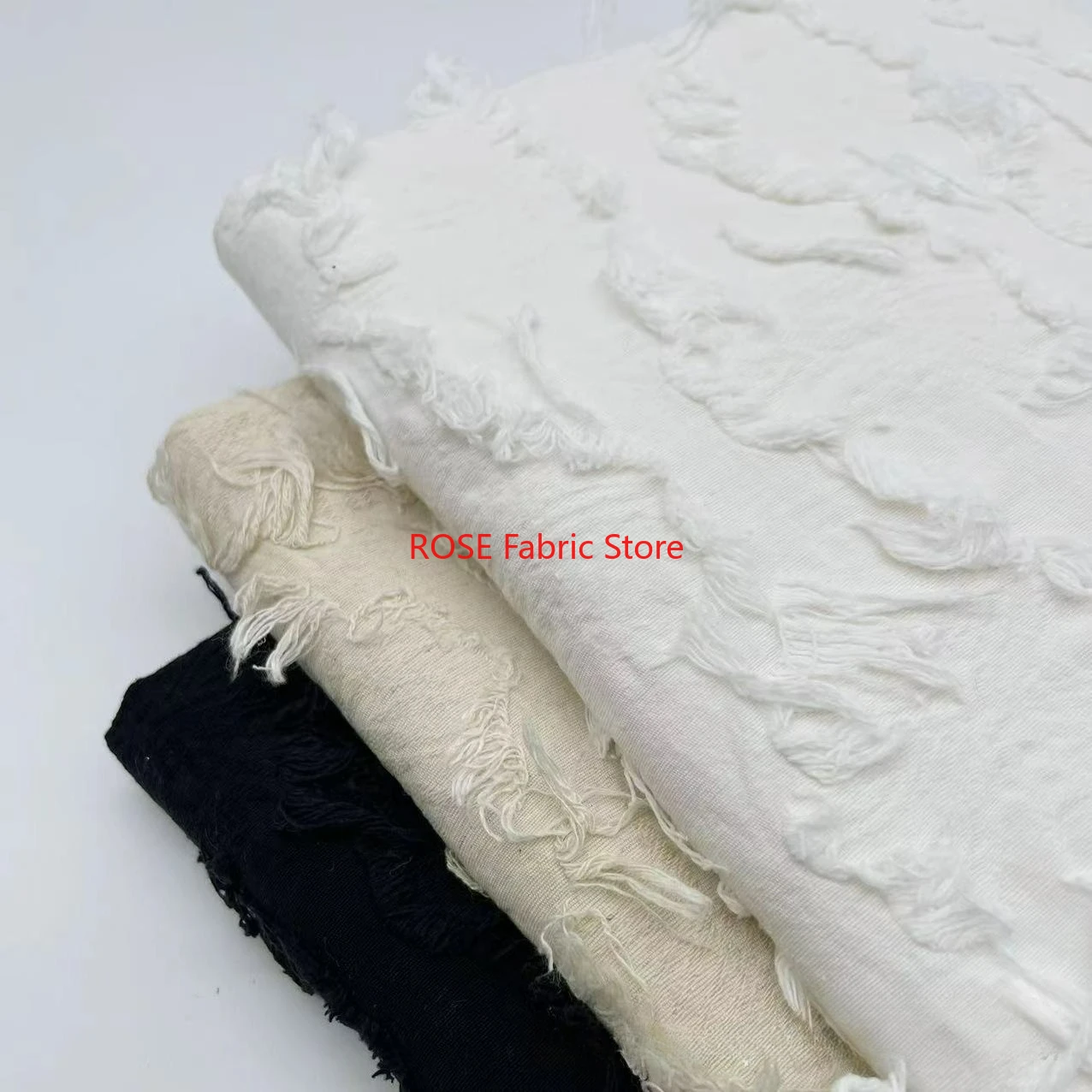 

1 yard Floral Fringe Creative Jacquard Fabric Handmade Skirt Pants Shirt Jacket Clothing Diy Sewing Designer Fabric