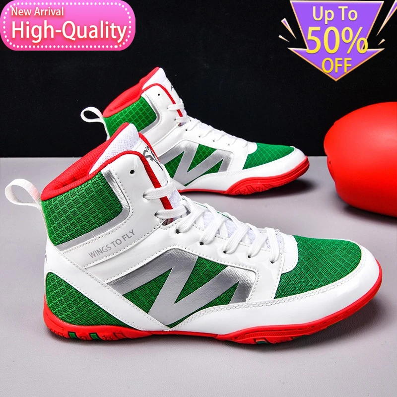

New Summer High Top Comfortable Mens Boxing Shoes Stable and Durable Sports Shoes Professional Wrestling Shoes for Competitions