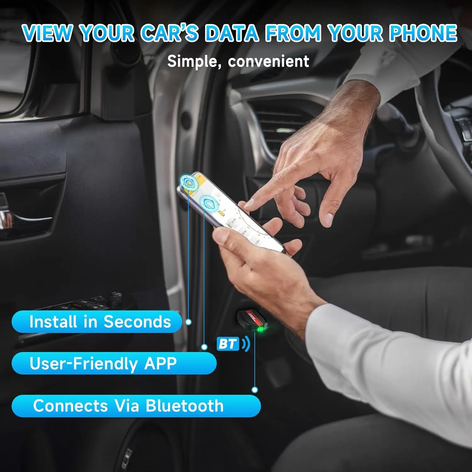 OBD2 Scanner Full Systems Car Code Reader Battery Check EPB Reset iPhone Compatible Diagnostic Tool Engine Analyzer for VW/Audi