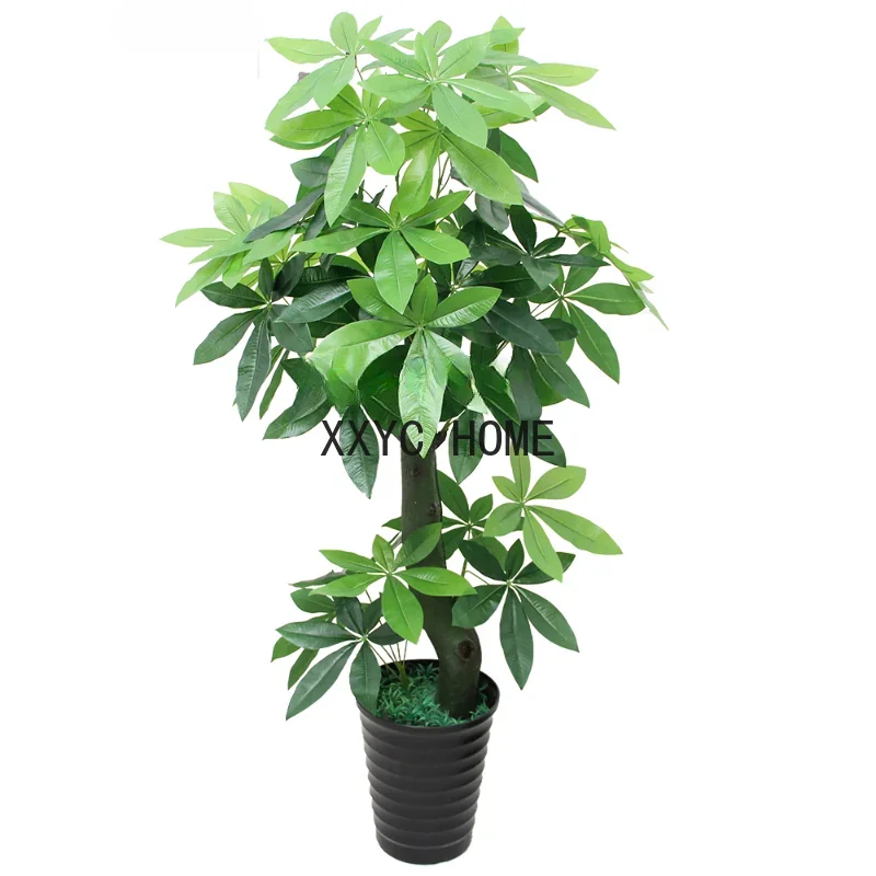 

Simulation Pachira Macrocarpa Potted Living Room Fake Plastic Large Bionic Green Plant Emulational Flower Decoration Decoration