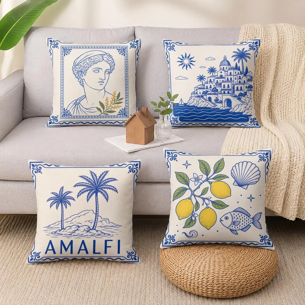 Amalfi Coast Cushion Cover Luxury Soft Plush Short Fur Cushion Case Warm Cozy Sofa Bed Decorative Home