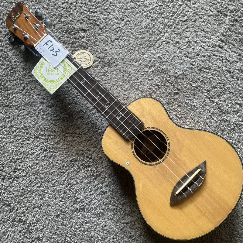 

F123 Leaf Spruce Solid Top Ukulele Q100 23" Concert Mahogany Body Blemished Sale