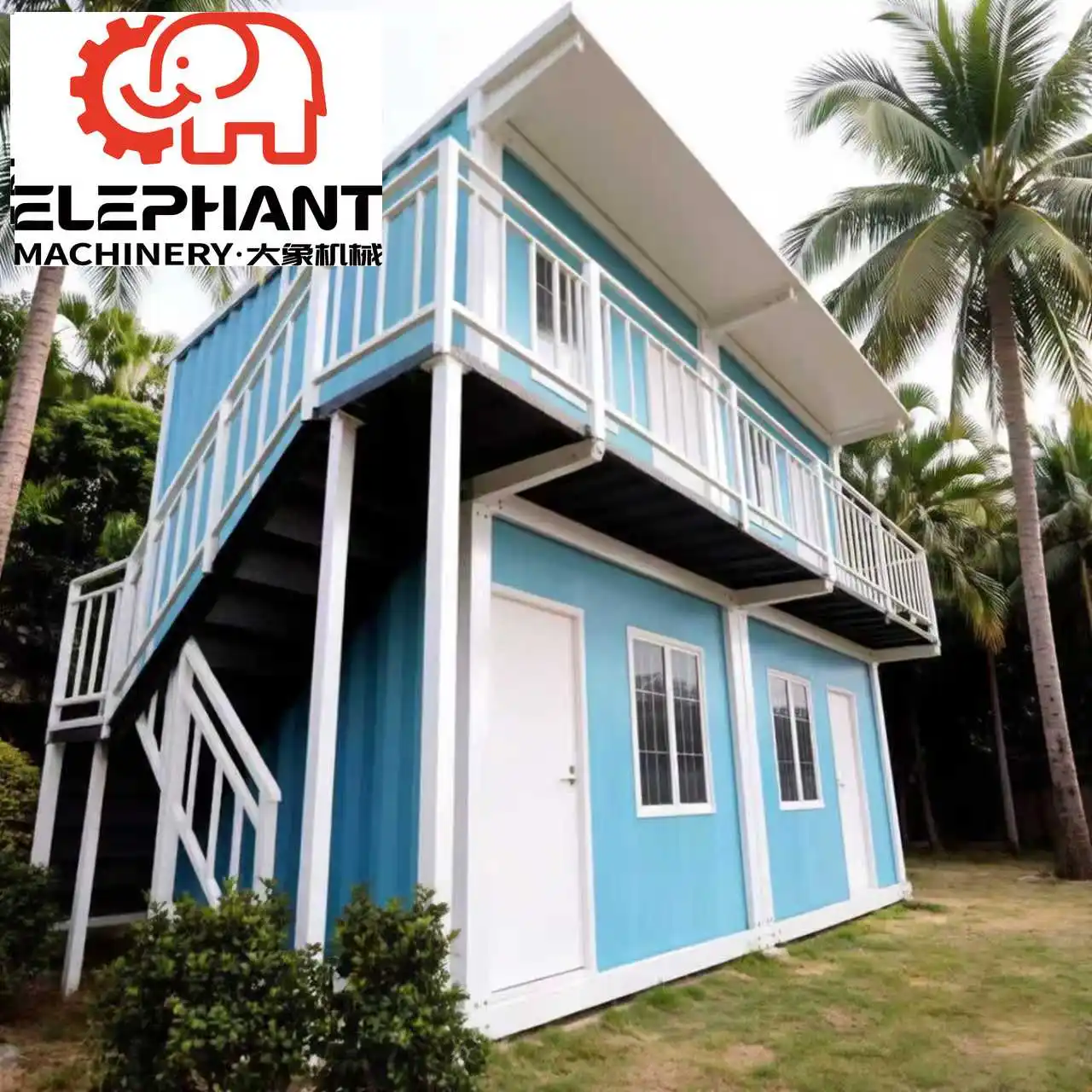 ELEPNANT House 2 Story Folding Flat Pack Container House Prefabricated Modular Breathable Modern Design Balcony School Building