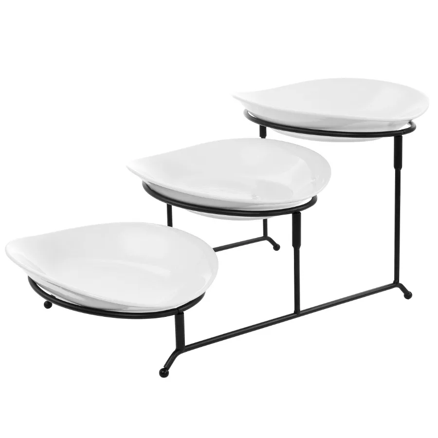 

3 Tier Oval Plate Porcelain Serverware Set