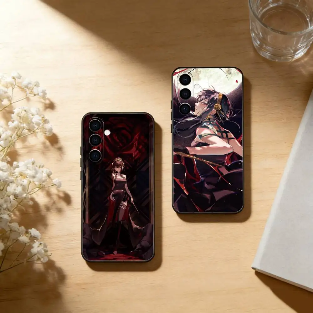 Spy Family Yor Forger Phone Case Black Silicone Soft For Samsung Galaxy A73,A72,A71,A70,A53,A52,A51