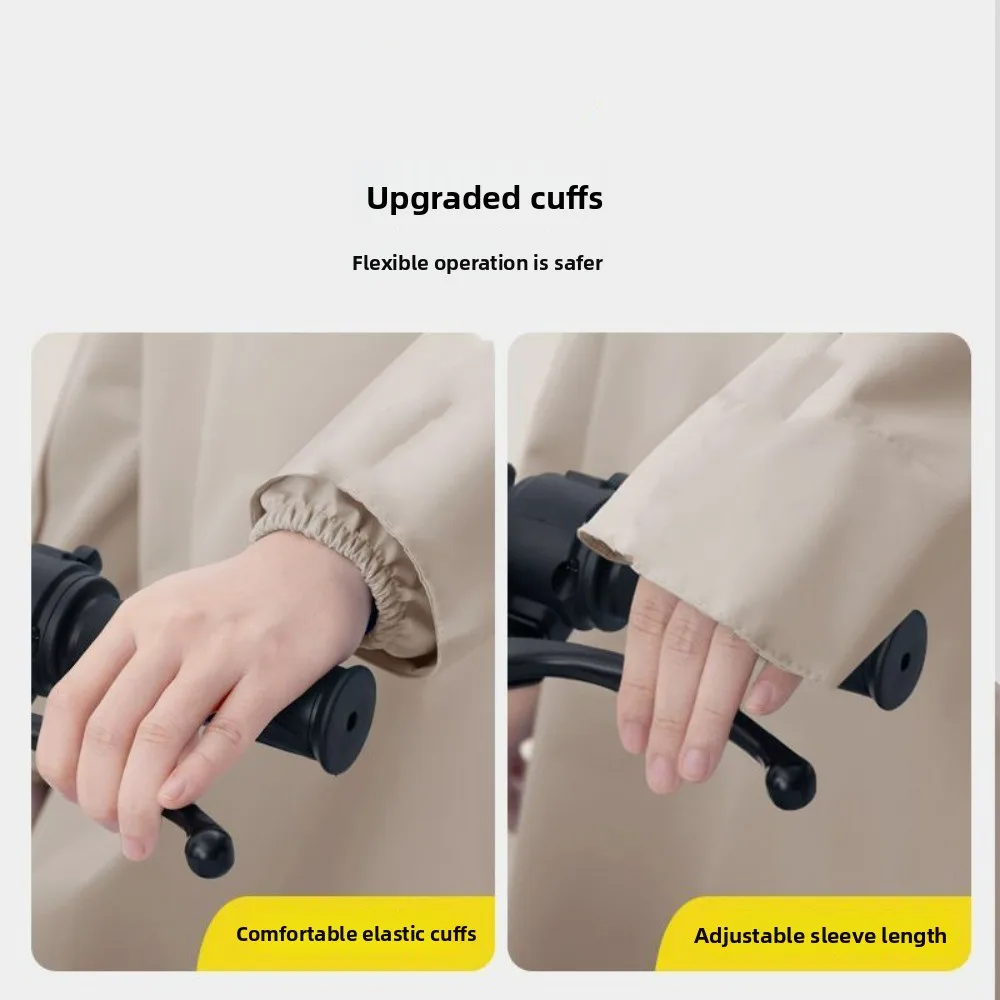 Oversized Long Rain Poncho for Adults Windproof Human-Vehicle Separated Waterproof Rainwear for Electric Bikes Riding