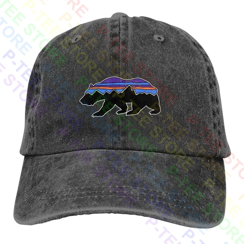 Fitz Roy Bear Washed Denim Baseball Cap Trucker Hats Top All-Match