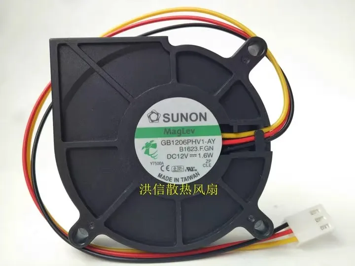 Free shipping original 6015 GB1206PHV1-AY DC12V 1.6W 6CM turbo blower fan