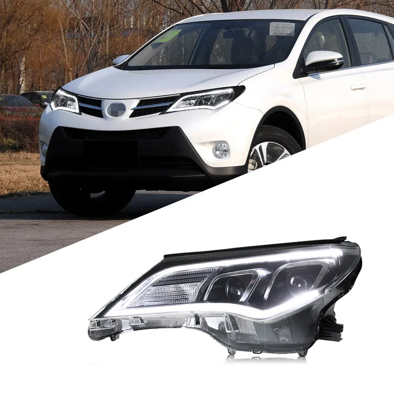 For Toyota RAV4 2013-2015 headlight assembly modified Audi models LED daytime running lights lens xenon headlights