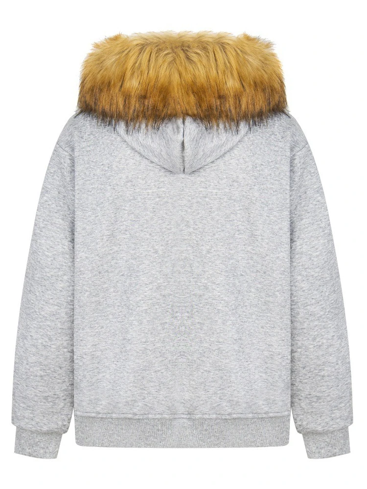 رجل هوديي الشارع الشهير الأسود فو الفراء هود زمم البلوز إلكتروني طباعة تصميم فضفاض صالح صوف مبطن الاتجاه الرجعية موضة جديدة