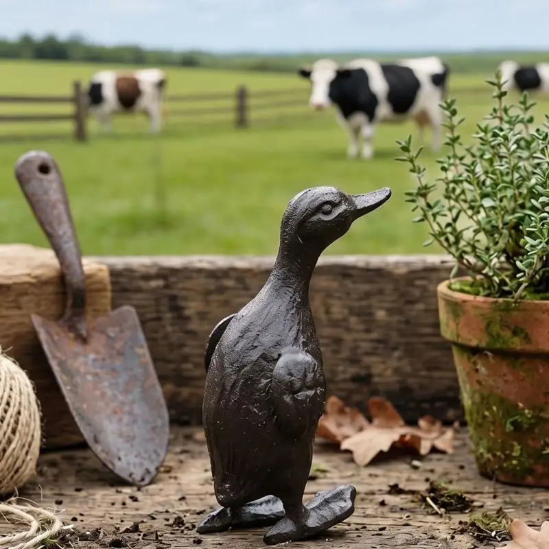 Cast Iron Duck Figurines Collectibles Gift Duckling Statues Table Decorations Ornaments for Office Home Decorations B03E