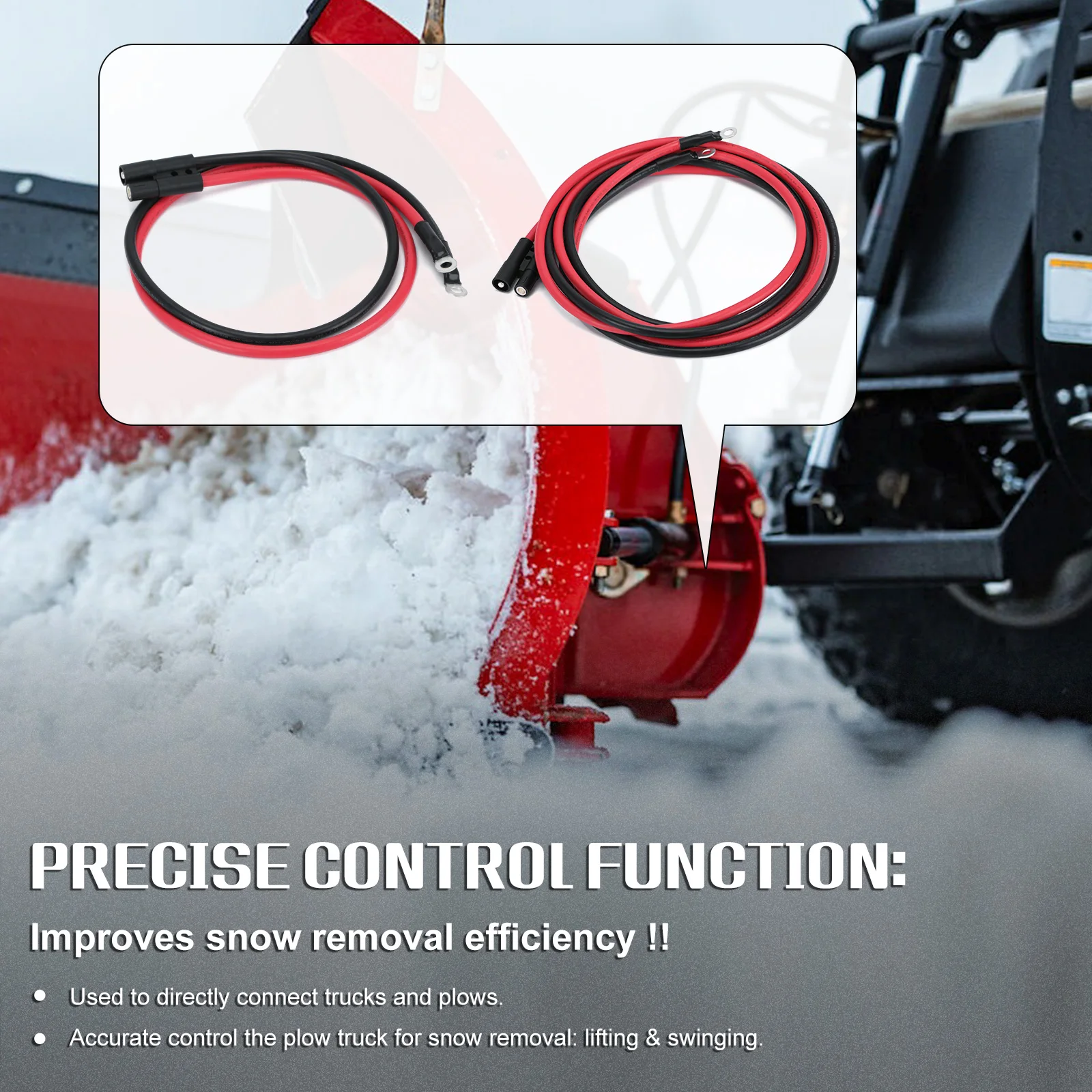 HYD01684 & HYD01690 Rubber Snow Plow Power Ground Cable Truck & Plow Side Harness Repair Kit Fit For BOSS Snowplows