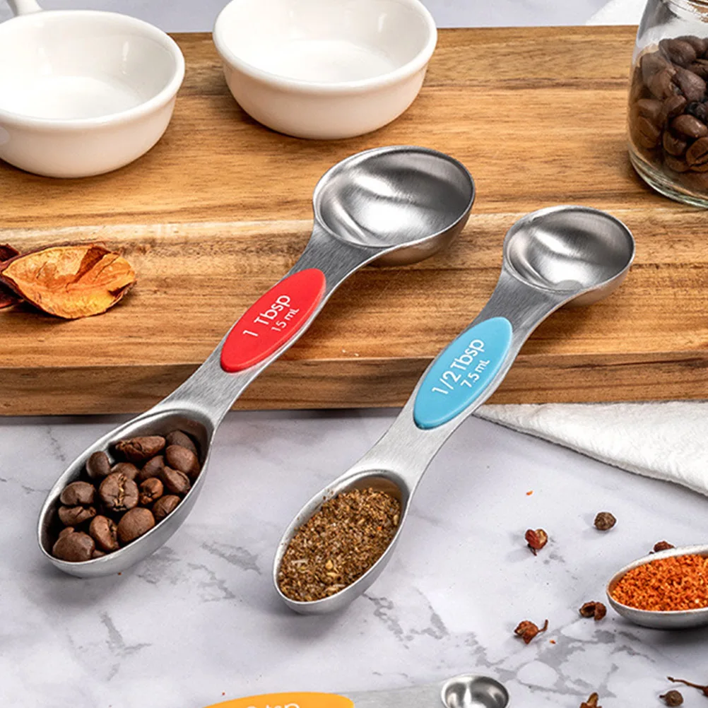 

8 Pcs Measuring Cups Measure Spoons Stainless Steel Food Double Head Kitchen Utensils Tools